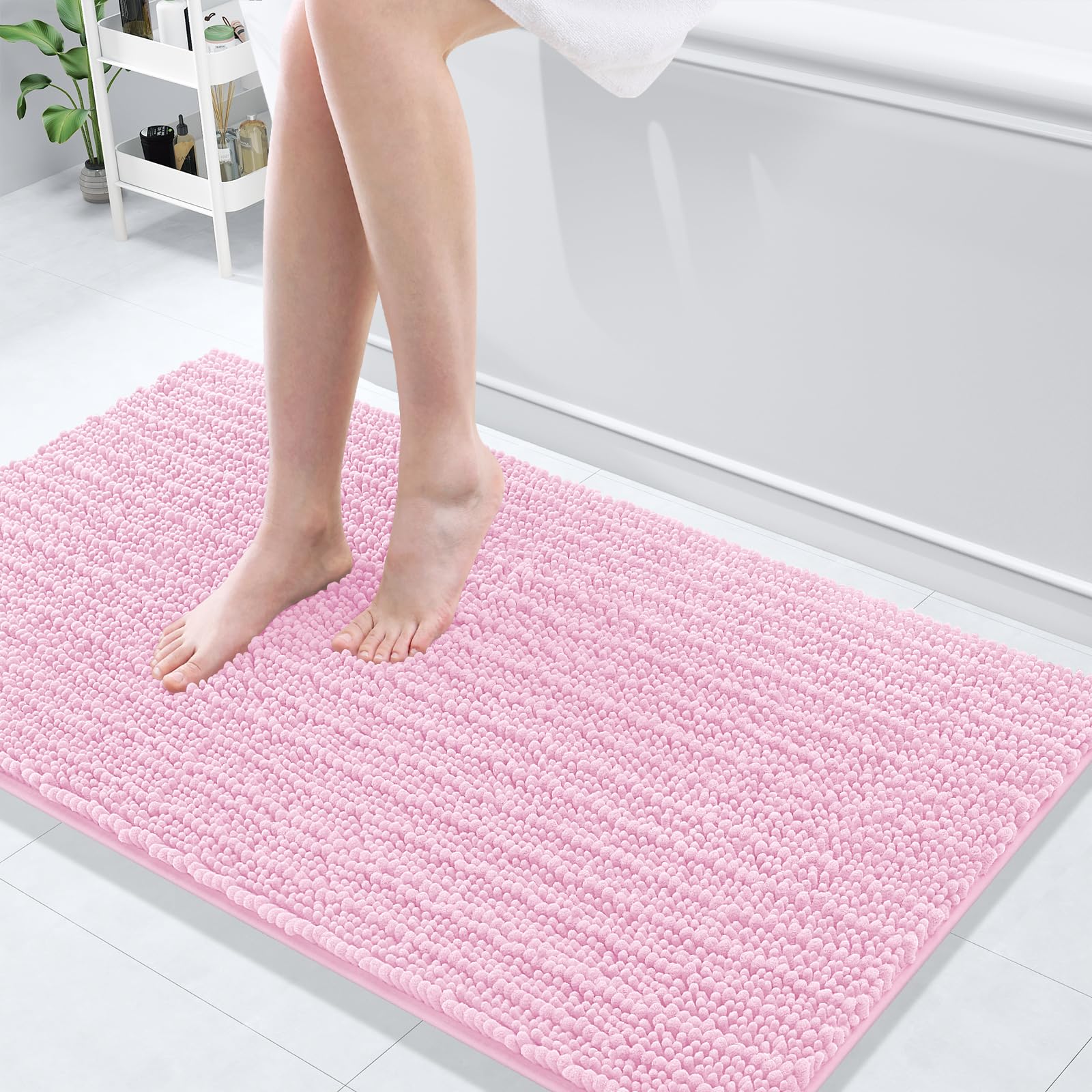 Arotive Luxury Chenille Bathroom Rug Mat, Extra Soft Thick Absorbent Shaggy Bath Rugs, Non-Slip Machine Wash Dry, Plush Bath Mats for Bathroom, Shower