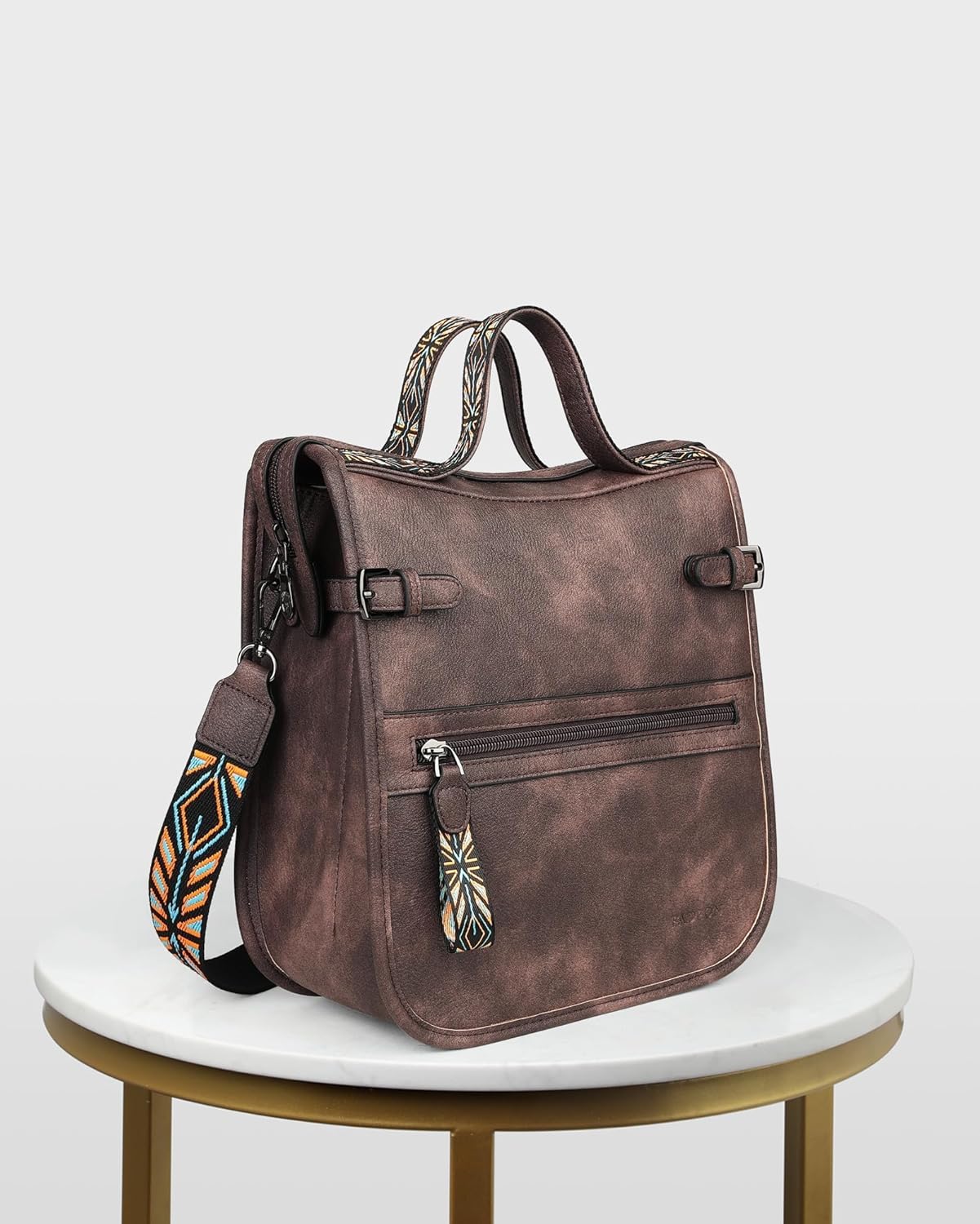 FADEON Crossbody Bags Purses for Women Designer Cross Body Shoulder Bag Purse PU Leather Top Handle Handbag Wide Strap - Image 3