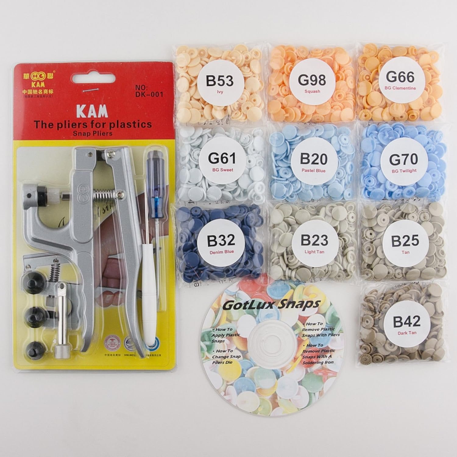 250 Baby Boy Blue Starter Pack Kit/Pliers KAM Snap/Plastic