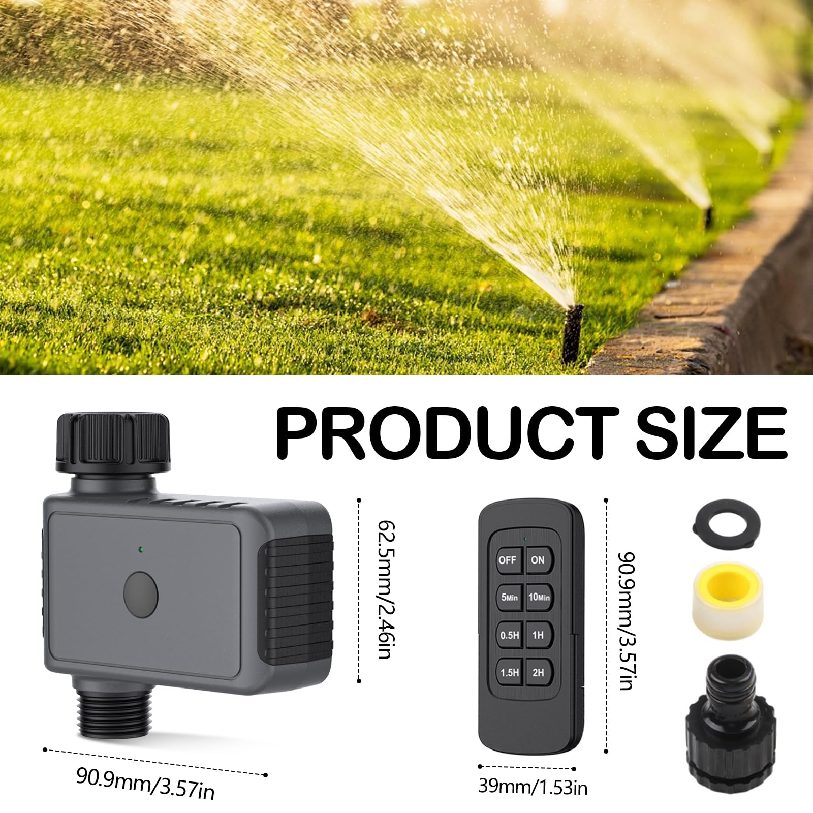 Programmateur d'irrigation de Jardin avec Télécommande, Minuterie d'Arrosage Automatique, Contrôleur Intelligent de Vanne d'eau pour Extérieur Système D'arrosage, pour Jardin Pelouse
