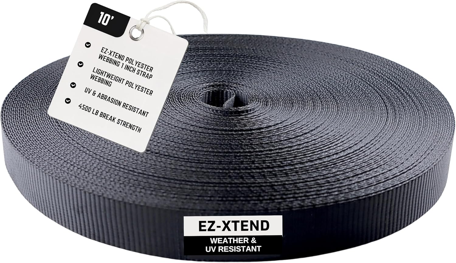 EZ-Xtend Polyester 1 inch Webbing - Lightweight Webbing Outlasts and Outperforms Nylon Webbing 1 Inch and Polypropylene Webbing 1 Inch - 2500 Lb. Breaking Strength Polyester Webbing (1" x 50 Yards)