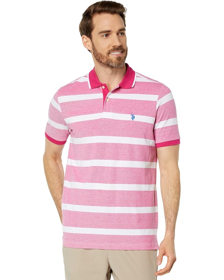 U.S. POLO ASSN. Short Sleeve Yarn-Dye Birdseye Stripe Pique Polo - Main View