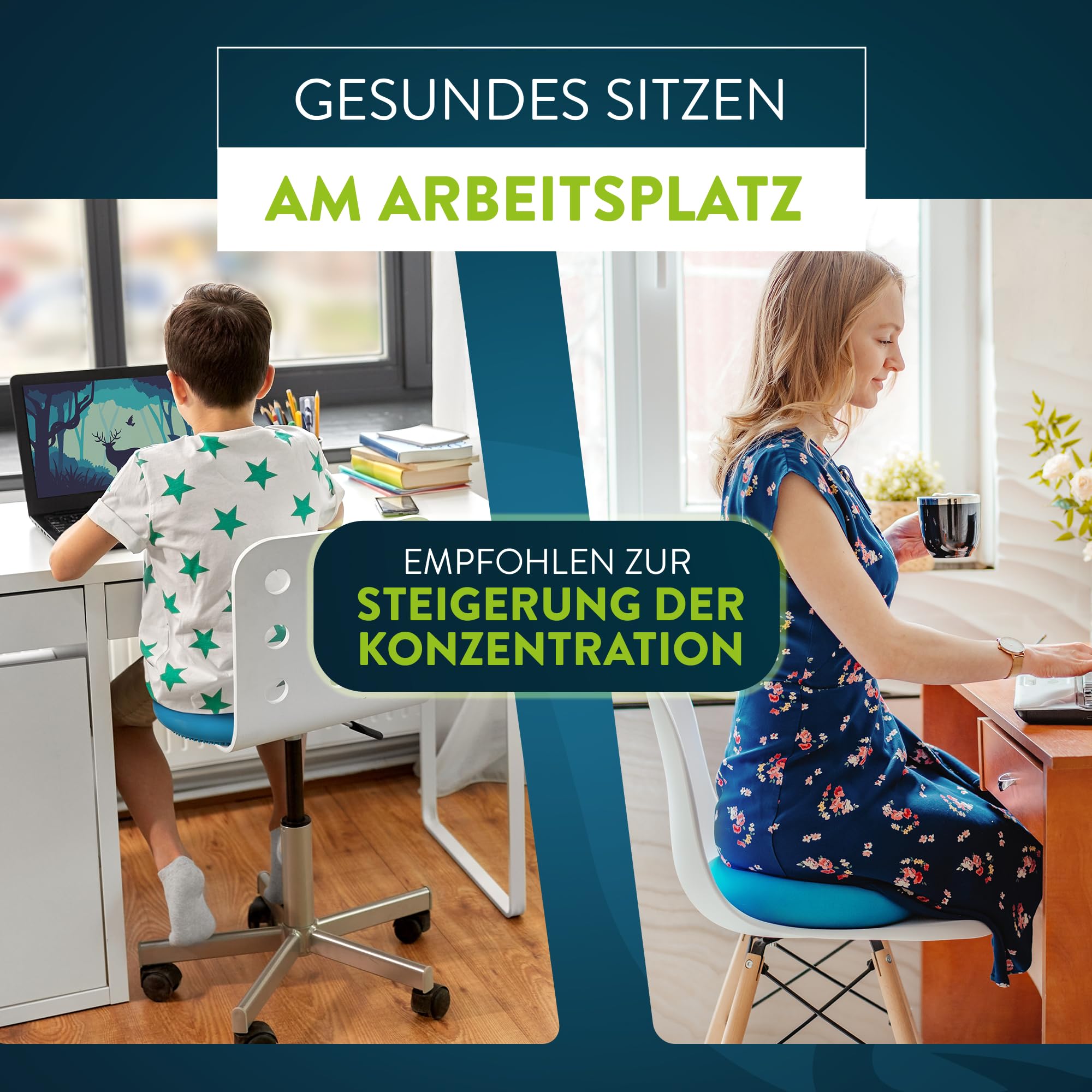 ZenBalance Plus Cuscino Propiocettivo, Cuscino Ortopedico per Riabilitazione, Disco Propiocettivo Gonfiabile per Postura, Balance Board per Sport & Fisioterapia, incl. Pompa, e-Book, 33 cm