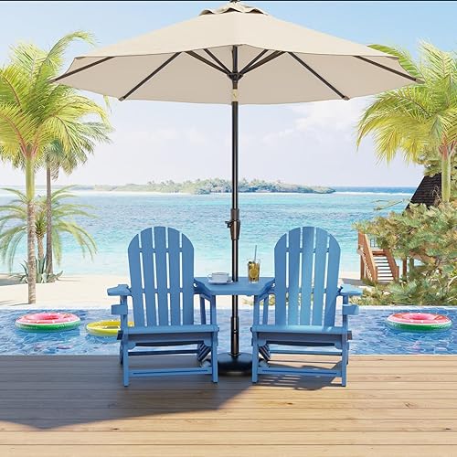 Miniatura 2 de Juego de 2 Sillas Adirondack, Sillas Adirondack de HDPE para Todo Clima con Bandejas Conectoras Dobles, Sillas Adirondack de Plástico para Balcón,