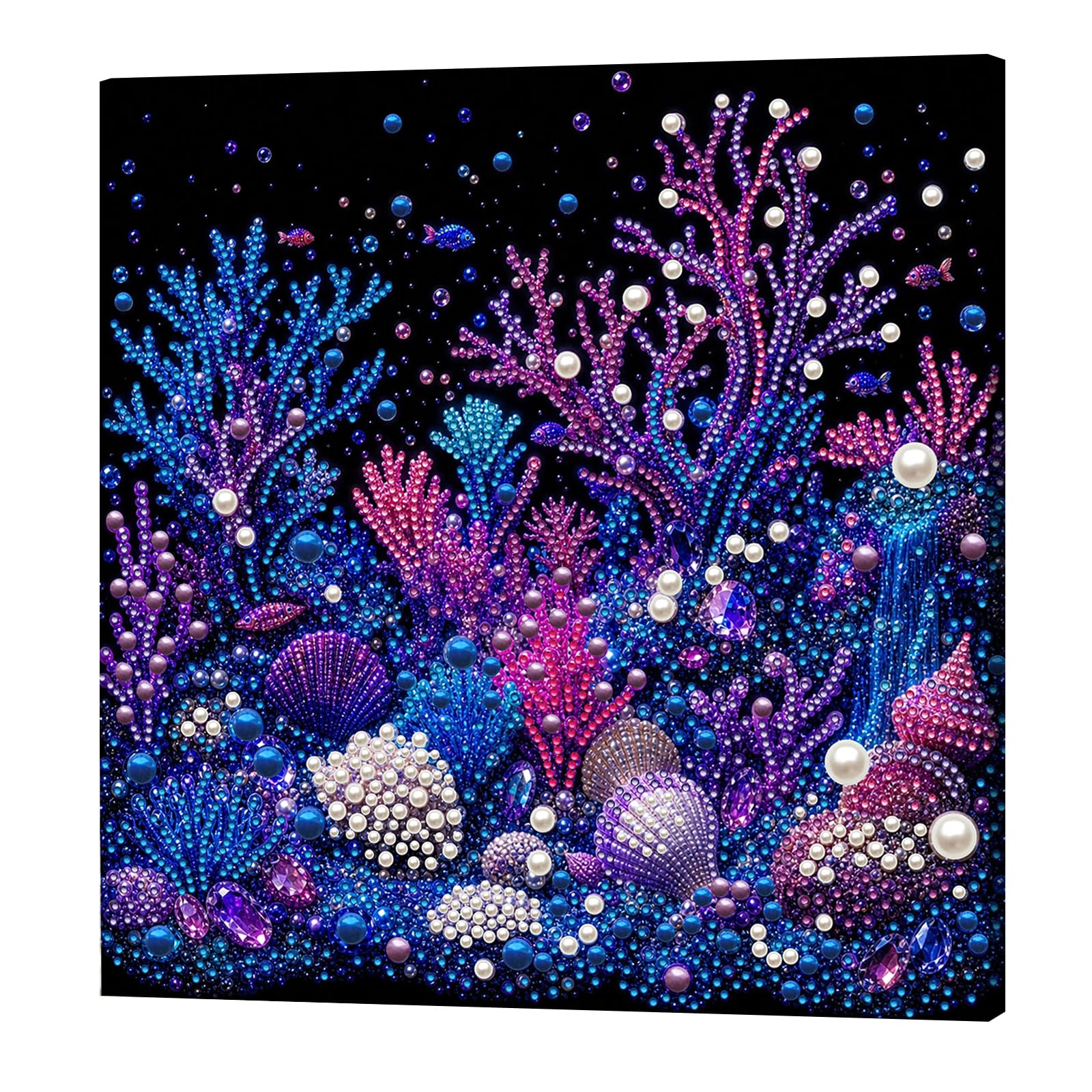 POETRYDRAW Seashells Pearl Painting Kit with Frame 11.81x11.81In