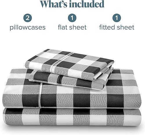 Miniatura 5 de Bare Home - Juego de 4 piezas de sábanas y fundas de almohadas de microfibra suave de 1,800hilos, doble cepillado, bolsillos profundos, ajuste