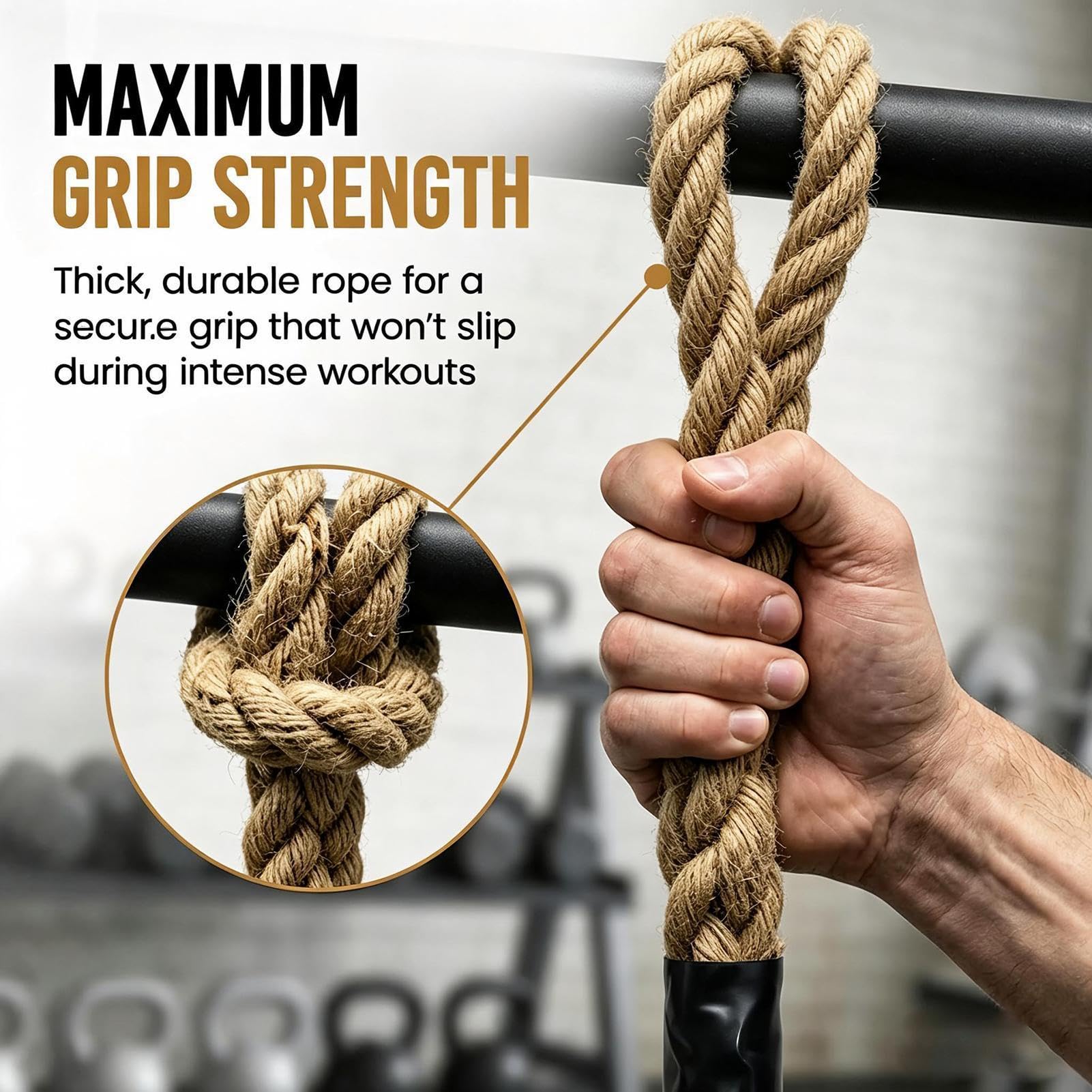 Corda da Trazioni Allenatore Braccia, 2 Pezzi, Riutilizzabile, Uso | Corde Resistenti per Pull Up per Casa Uso Domestico Allenamento all'Aperto Cardio Danza Fitness Training Sport Adulti