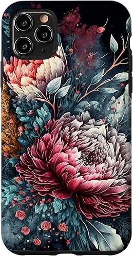 Funda para iPhone 11 Pro Max con diseño floral de invierno