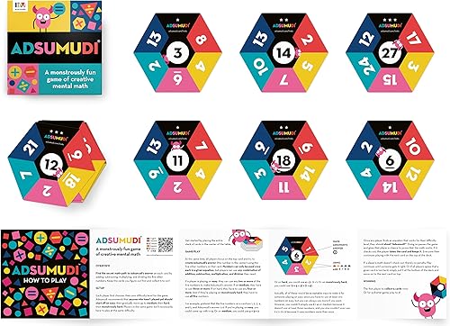 Miniatura 3 de Evermade Adsumudi Juego de matemáticas – El juego increíblemente divertido e inteligente para que los niños practiquen la multiplicación, división,