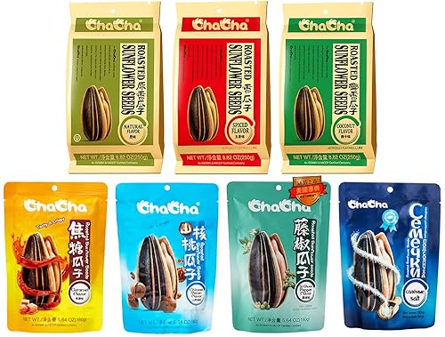 Semillas de girasol tostadas ChaCha, paquete variado de 7 sabores