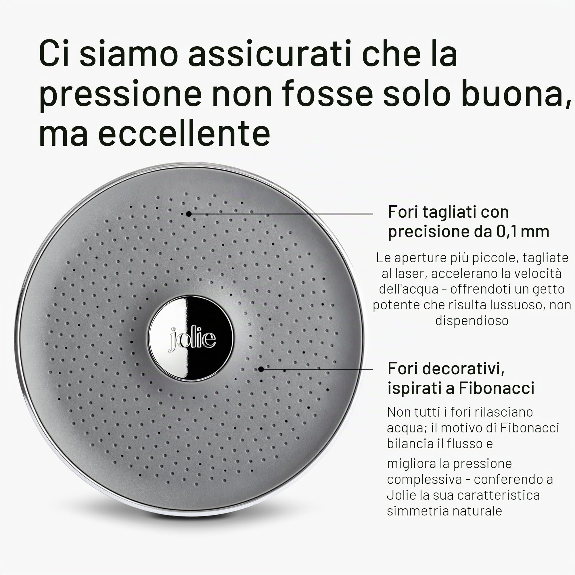 The Jolie - Soffione filtrato con sistema di filtraggio dell'acqua per doccia, soffione ad alta pressione, accessorio per la cura dei capelli e della pelle per migliorare la bellezza e la routine di