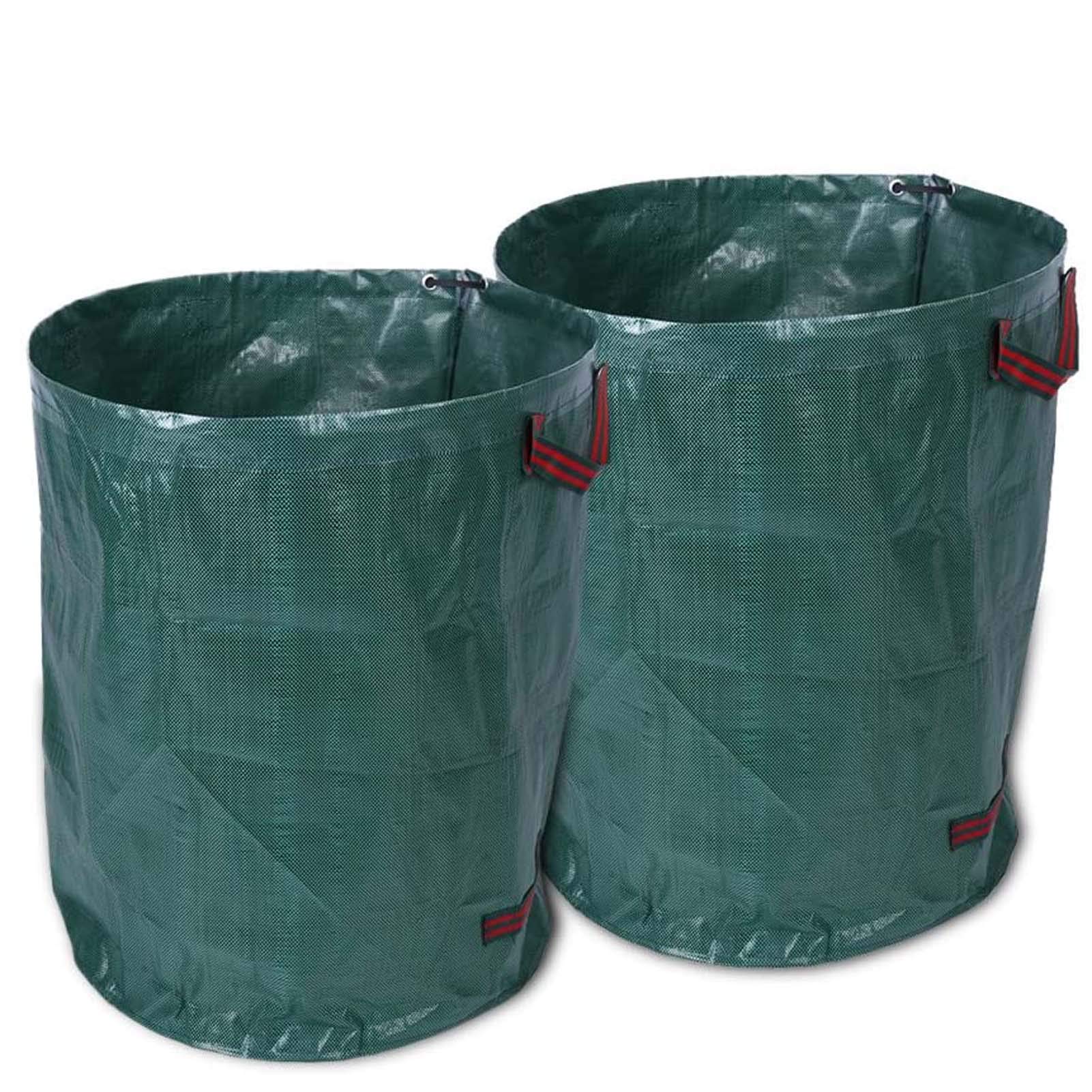 Sacchi per I Rifiuti da Giardino 300L/80Gallon, Sacco per Rifiuti da Giardino in Polipropilene, Sacco per Raccolta Foglie Pieghevole, Borsa da Giardino (2 Pezzi)