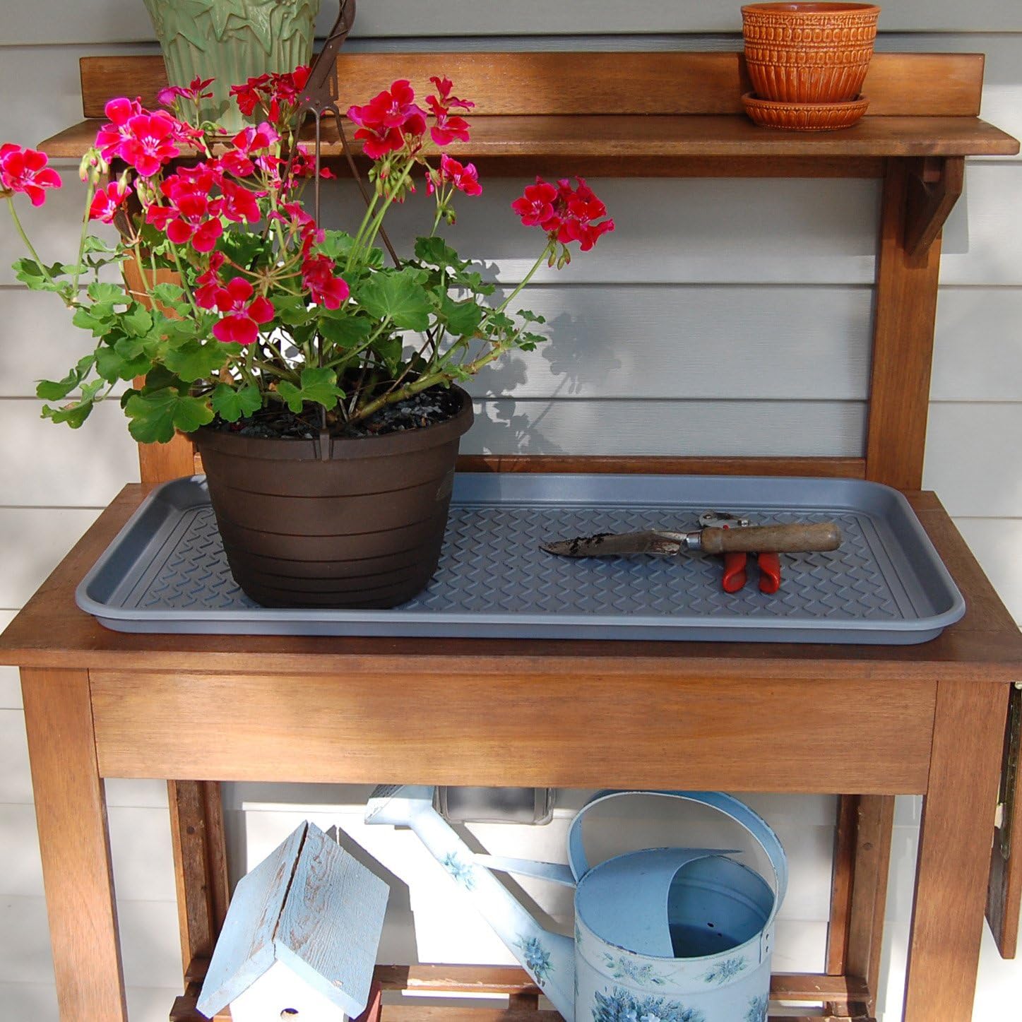 Multi-Purpose Tray in Decorator Colors - 30” L x 15” W x 1.20” H (Slate Gray Set of 2)