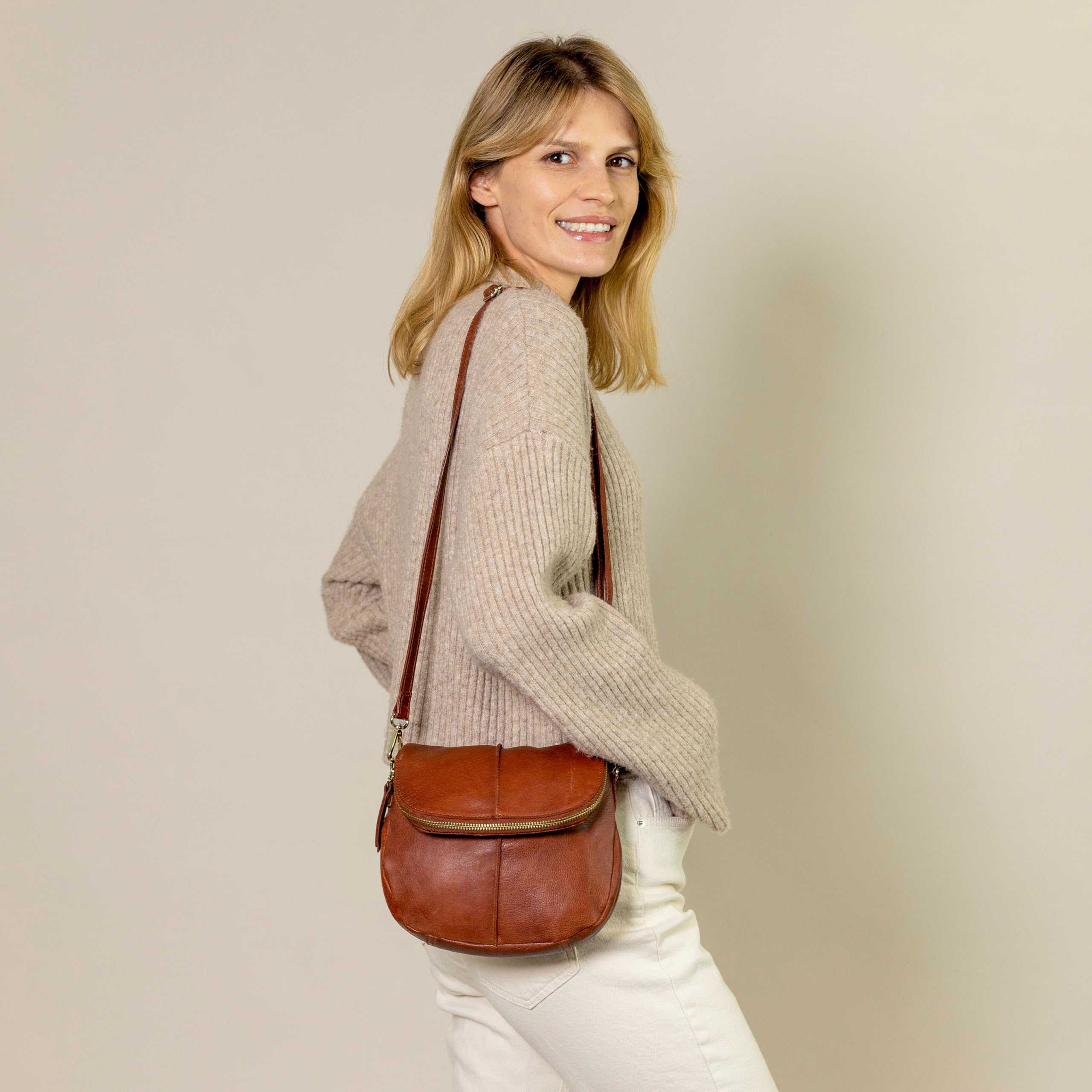 Gusti Umhängetasche Leder - Iselin Damen Handtasche Schultertasche Partytasche Festivaltasche Ledertasche Leder