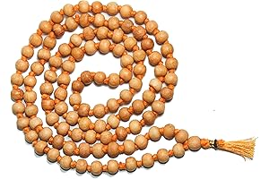 8MM TULSI HOLY BASIL PRAYER BEADS JAPA MALA NECKLACE HAND KNOTTED
