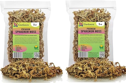Gardenera - Musgo esfagnum de grado prémium de 10 cuartos de galón, orgánico mezclado a mano de Nueva Zelanda, orquídea de musgo esfagno, 2 bolsas