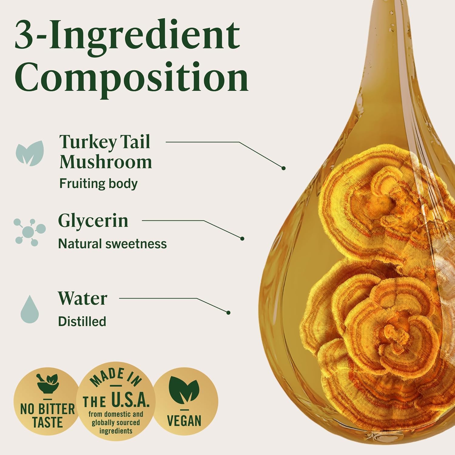 HERBAMAMA Turkey Tail Tincture - Vegan Immune Support & Digestive Cleanse with Turkey Tail Mushroom Extract Drops - Non-GMO, Alcohol & Sugar-Free Liquid Immunity Supplement, 28-Day Supply - Image 4