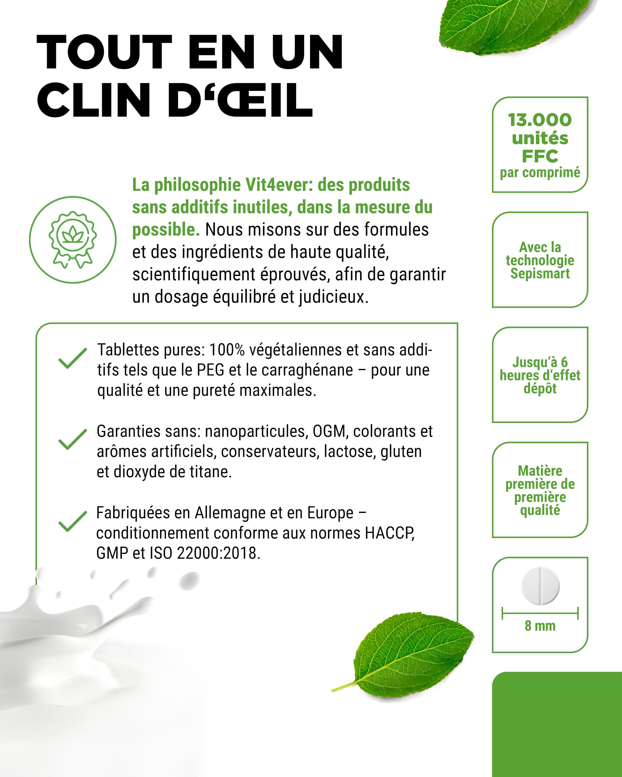 Lactase 13 000 Depot - 365 Comprimés à Libération Prolongée (Sepismart® Slow Release) - Hautement Dosé avec 13 000 Unités FCC - Pour Intolérance au Lactose et Intolérance au Lait - sans Additifs
