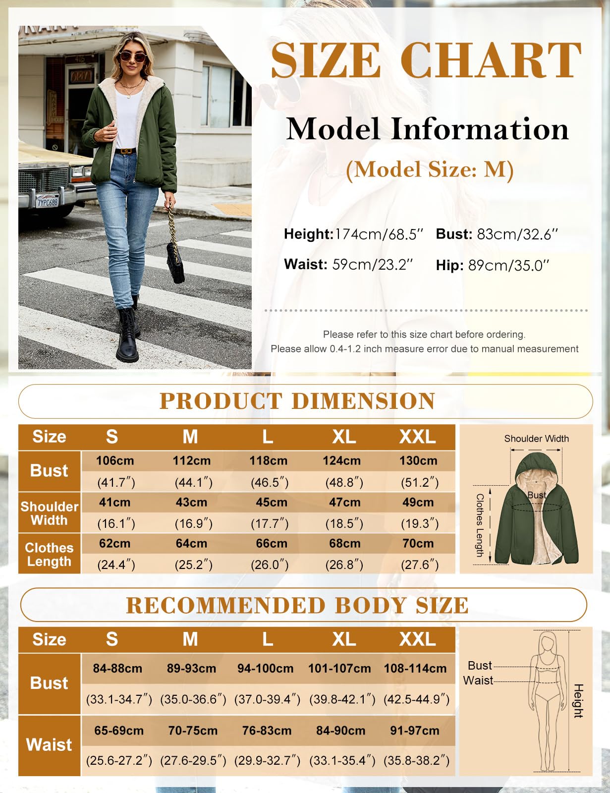 CMTOP Felpa Donna con Cappuccio Foderati Cappotto Invernale in Pile Termica Felpa con Zip Corta Hoodie Giacca Casual Outwear Felpa con 2 Tasche per Autunno Invernali