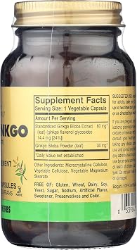 Solgar Super Ginkgo, 120 Vegetable Capsules - Full Potency (FP) - Antioxidant & Nervous System Support - Brain Health - Non-GMO, Vegan, Gluten Free, Dairy Free, Kosher - 120 Servings