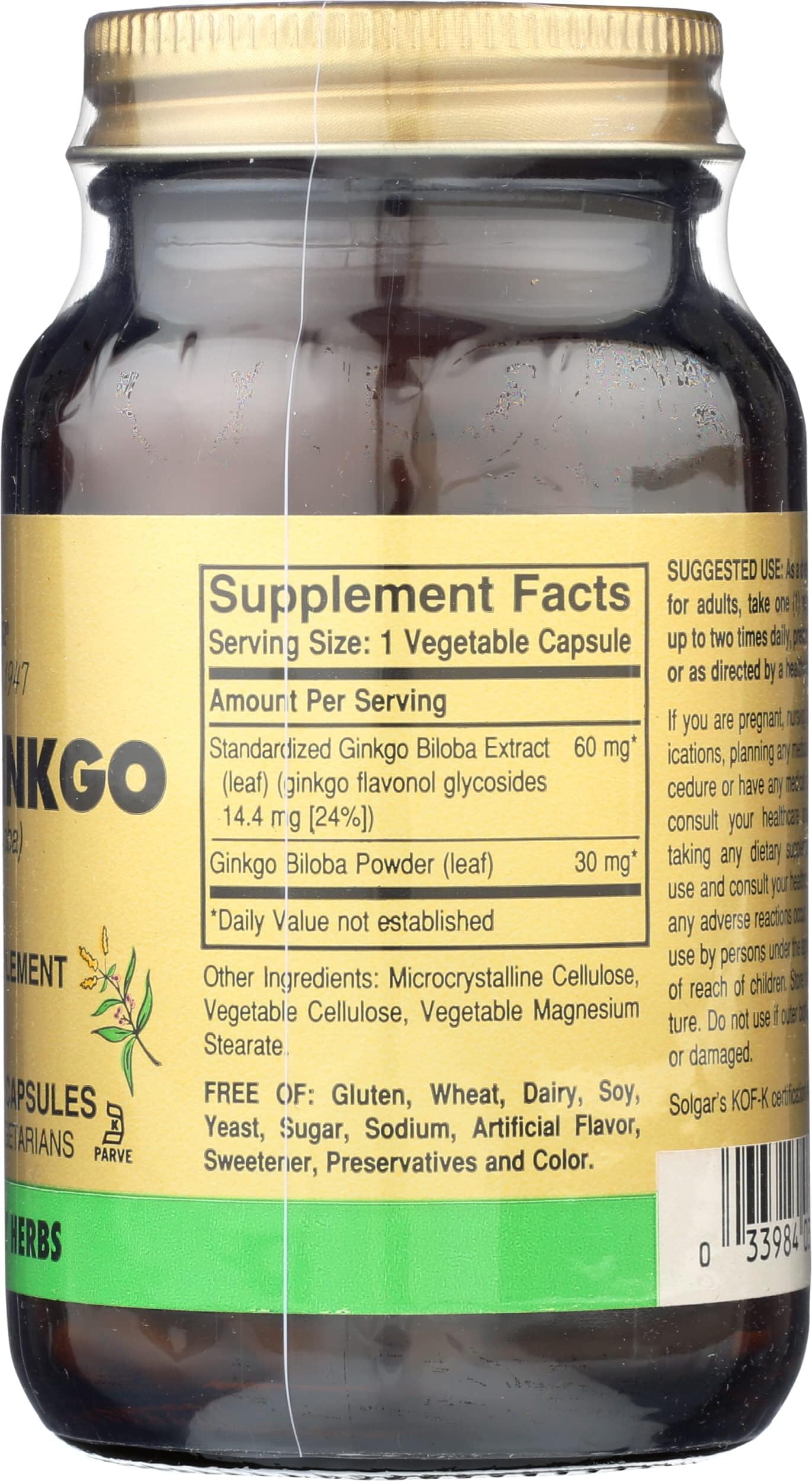 Solgar Super Ginkgo, 120 Vegetable Capsules — Amazon image 4
