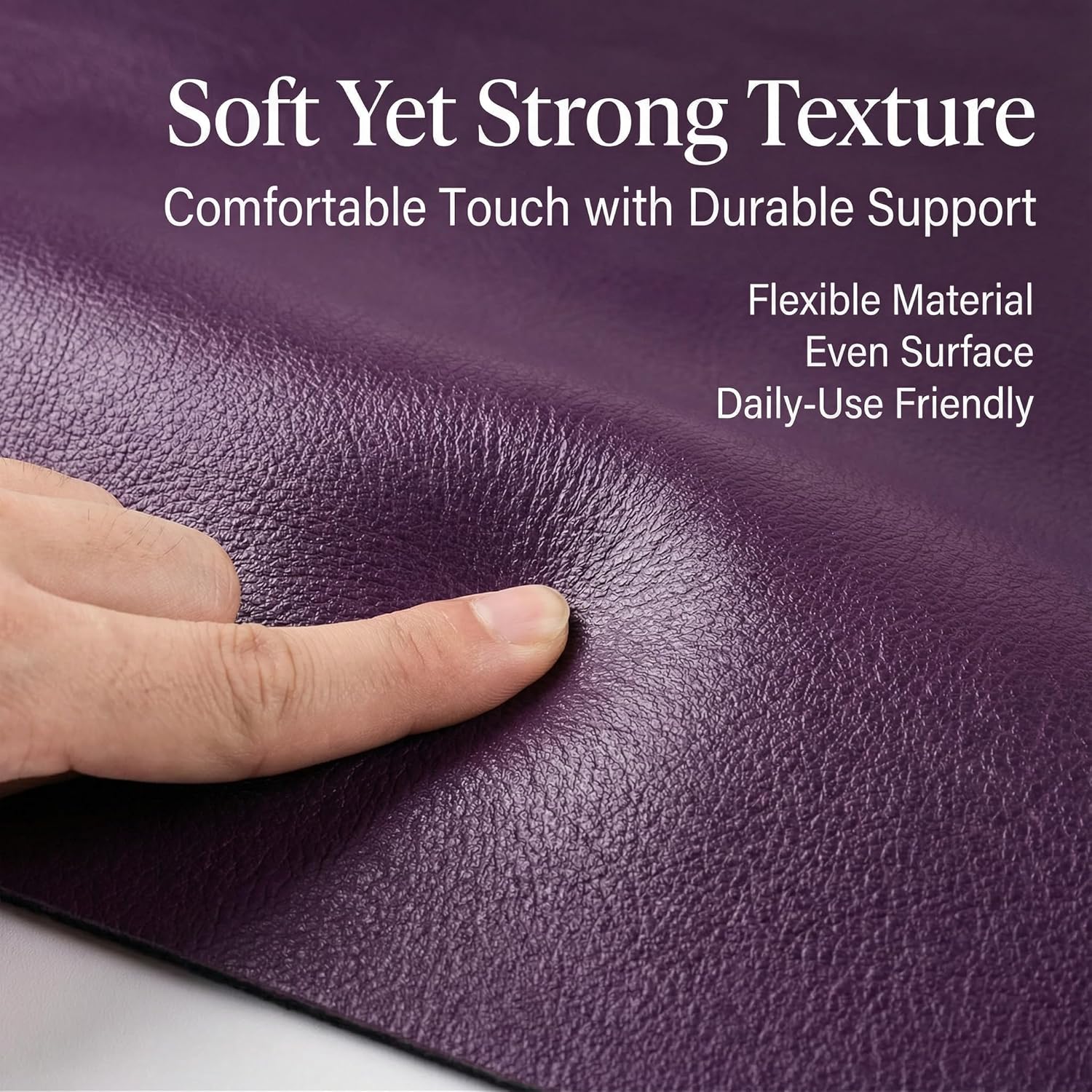 Faux Leather Fabric,Soft Skin Grain PU Leather for Furniture Cover Reupholster Sofa Chairs Cushions Vinyl Upholstery. (Purple, 1 Yard)