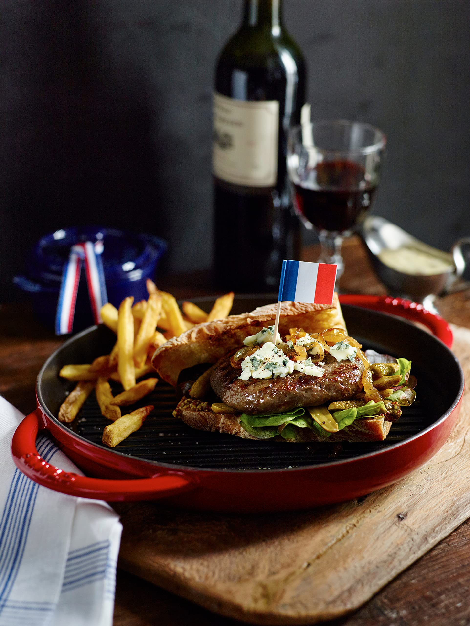 Amazon | Staub Cast Iron 25cm Pure Grill - Cherry | ストウブ(Staub