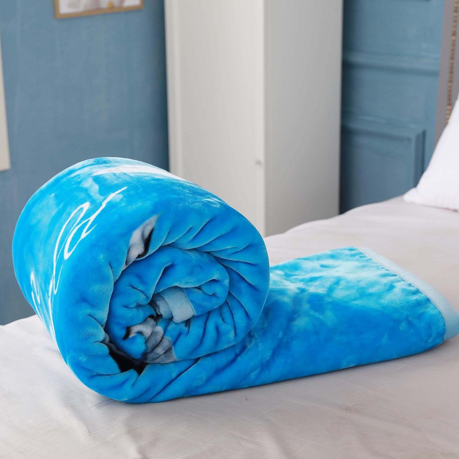 5.3 lbs Dolphin Blanket Queen Size Heavy Thick Warm New Year Gifts for Family and Friends - Korean Mink Blanket (75" x 90"), San Marcos Mexican Blankets