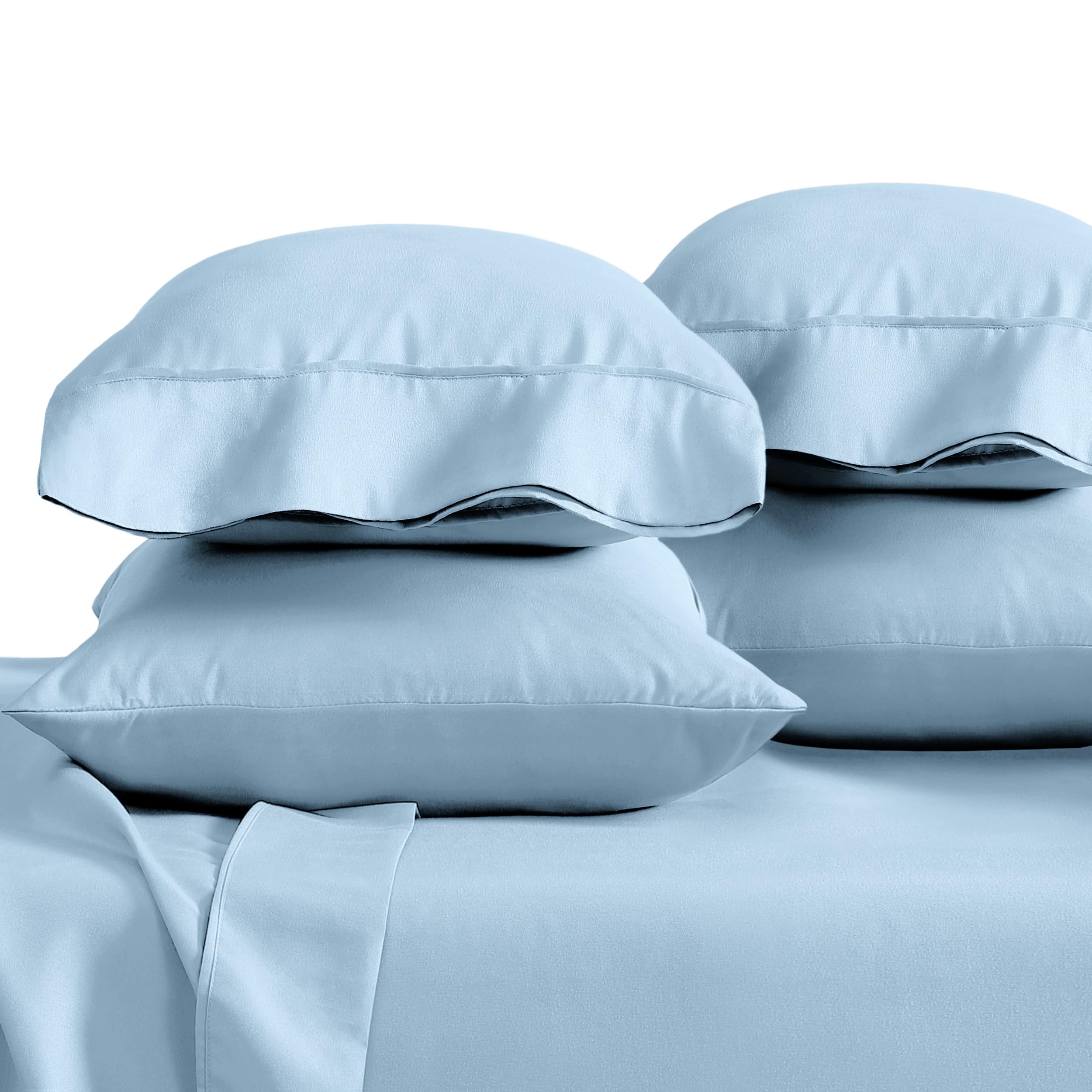 Bare Home Pillowcases Open End (Standard 4 Pack, Light Blue)