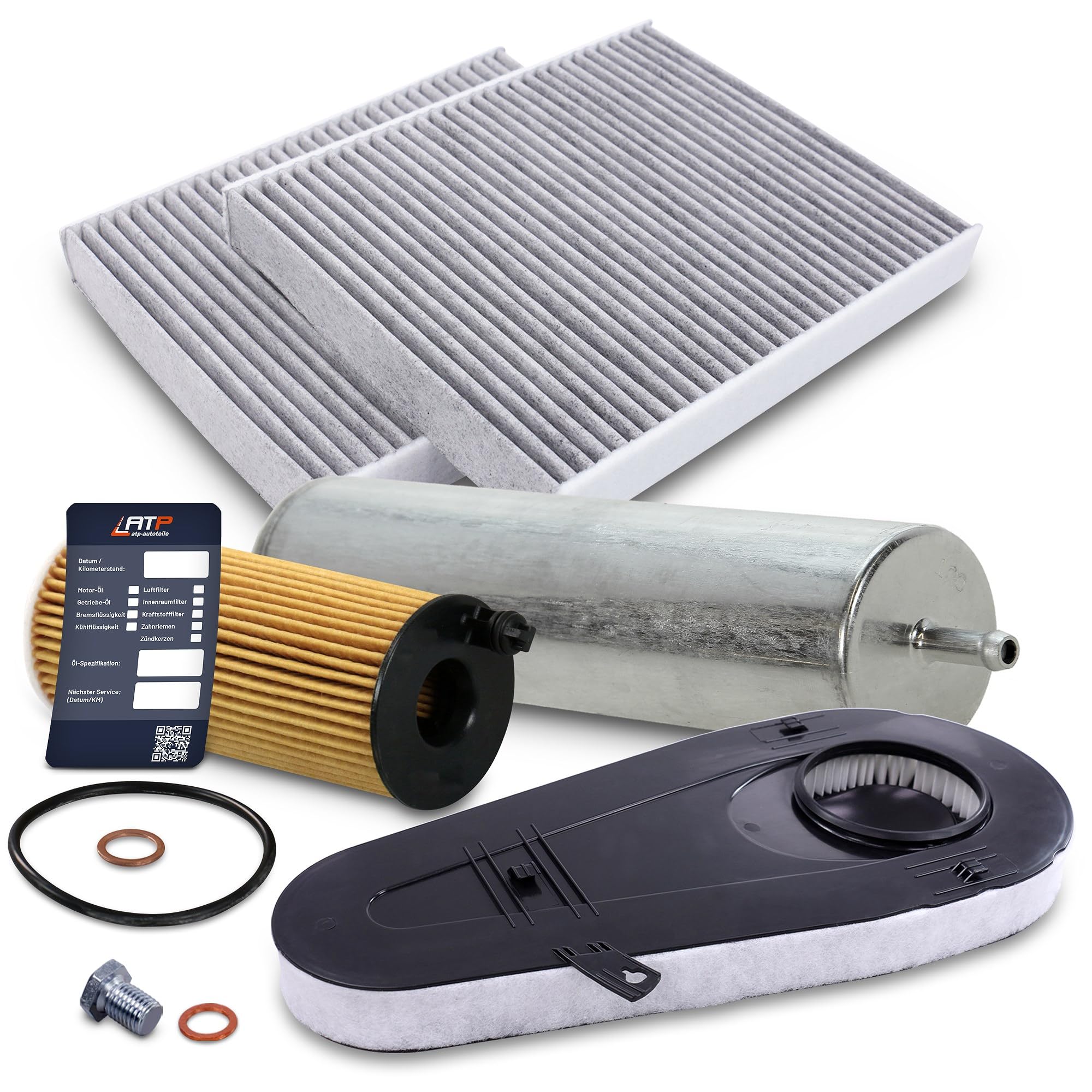 BESTPRICE Set di filtri di ispezione con 1x filtro dell'olio, 2x filtro dell'aria della cabina, 1x filtro dell'aria, 1x filtro del carburante, compatibile con BMW Serie 5 (F10)(F07)(F11), Serie 7 | Compatibile con: BMW 5, 5 Gran Turismo, 5 Touring, 7