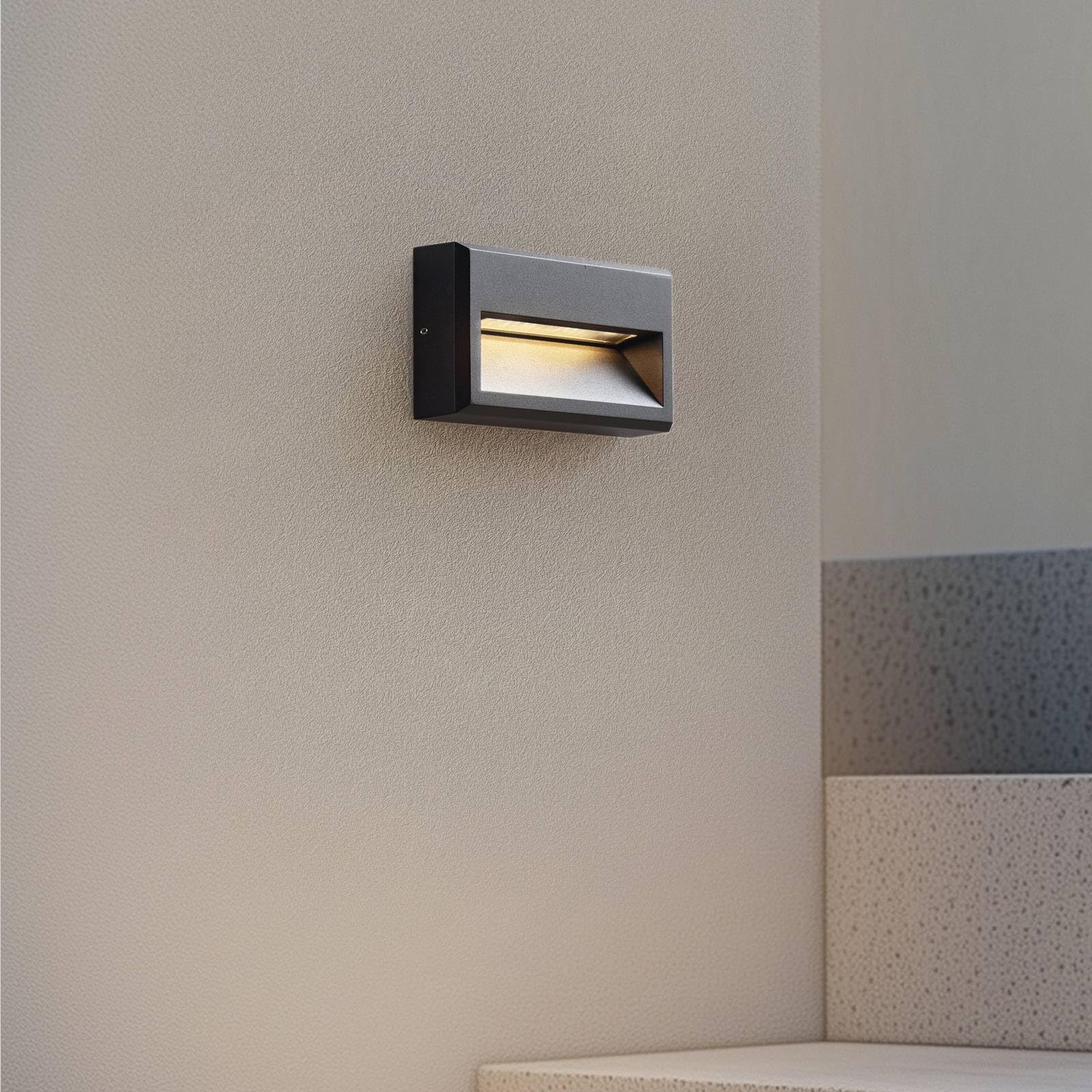 Lucande LED Applique Exterieur Weno (Moderne) en Noir Aluminium (1 lampe,à), Murale Luminaire Lampe Jardin Eclairage d’exterieur