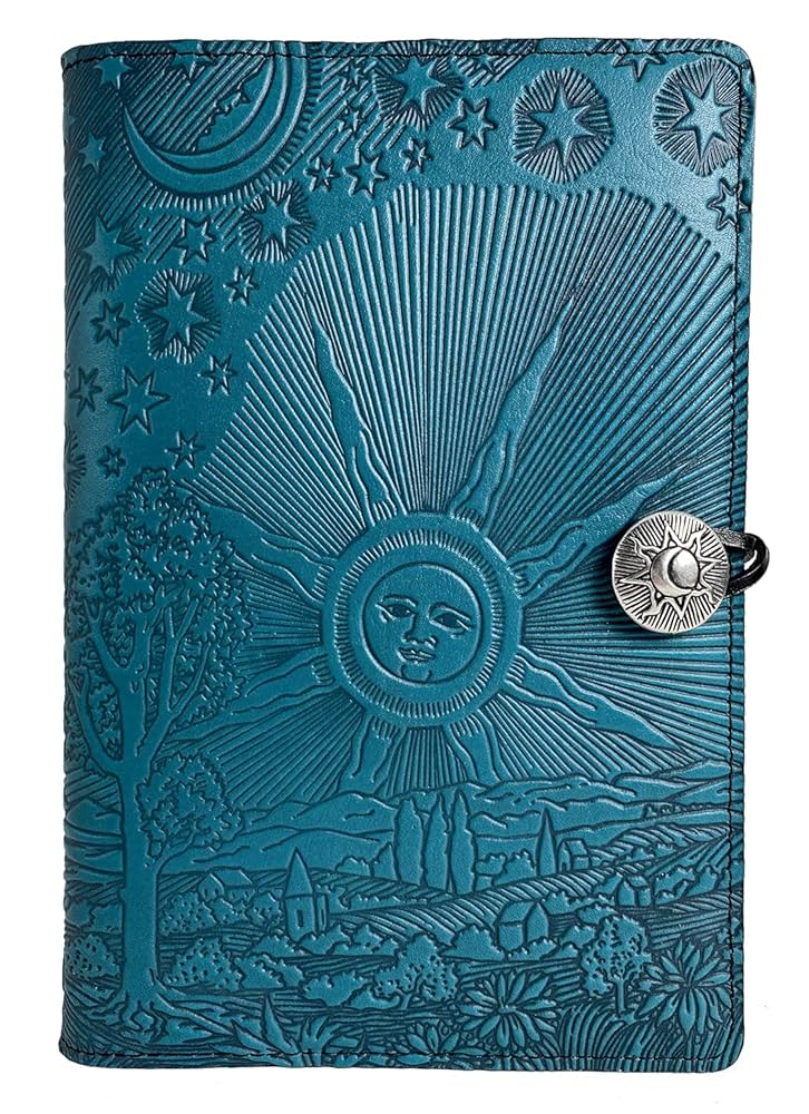 OBERON ☆ レザージャーナル カバー ピューターボタン スケッチブック付 OBERON ☆ レザージャーナル カバー ピューターボタン スケッチ