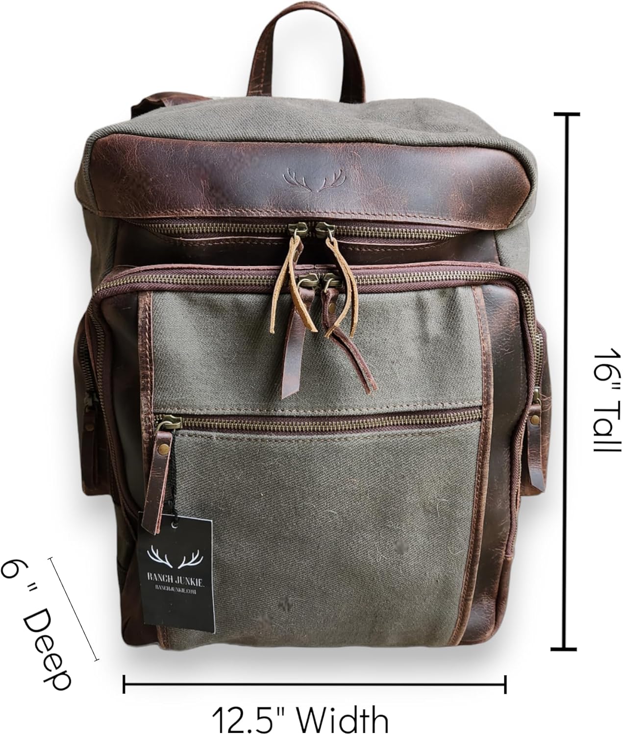 Ranch Junkie Drifter Canvas Army Green Backpack Canvas Backpack