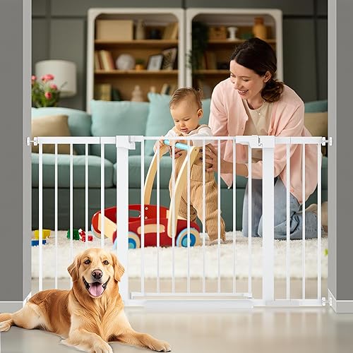 Miniatura 2 de Puerta de bebé de 30 pulgadas de alto para escaleras y puertas, se adapta a aberturas de 29 a 54 pulgadas de ancho, cierre automático, montado a
