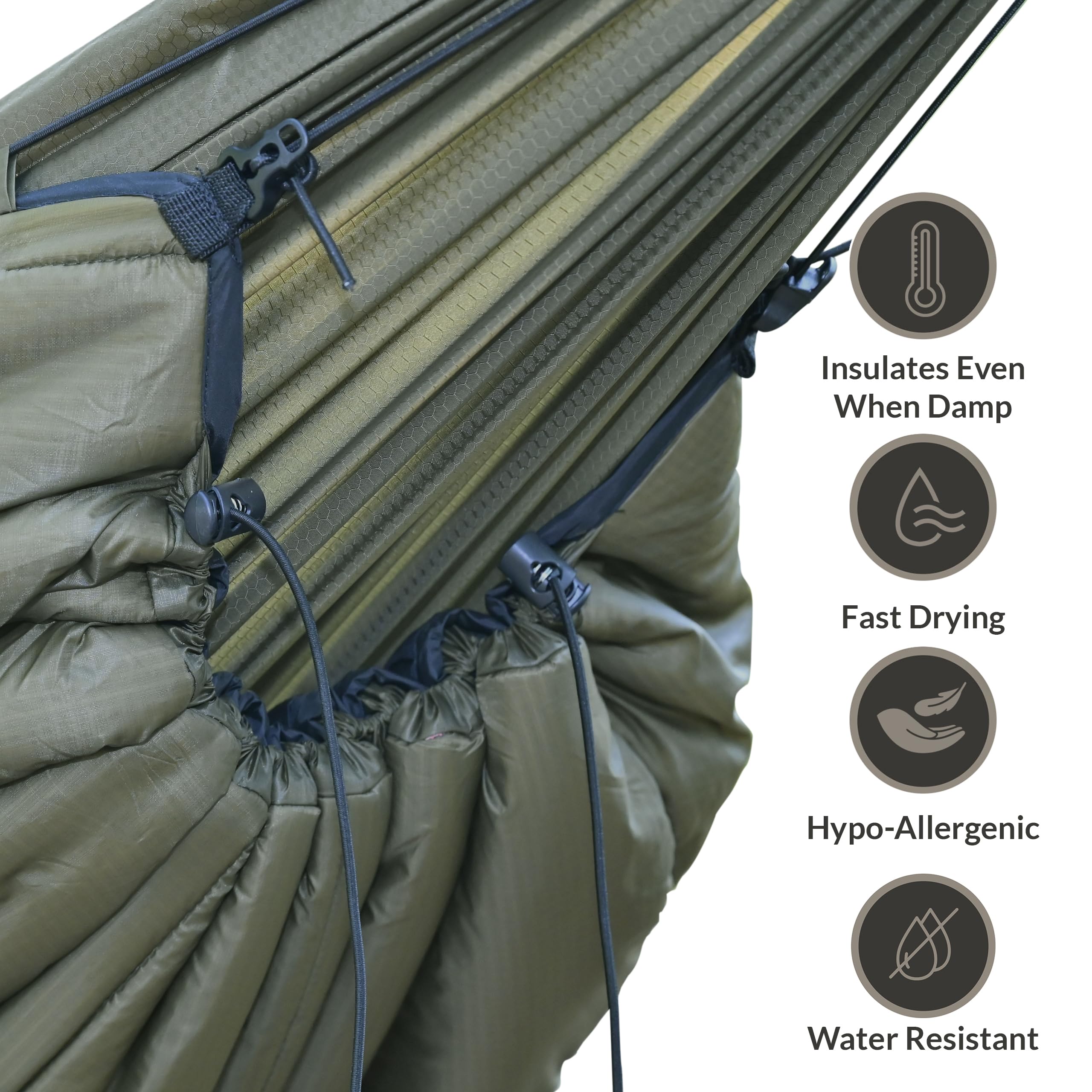 onewind Hammock Underquilt for Camping, Full Length and Lightweight Hammock Quilts with Insulation for Camping, Hiking, Backpacking, OD Green