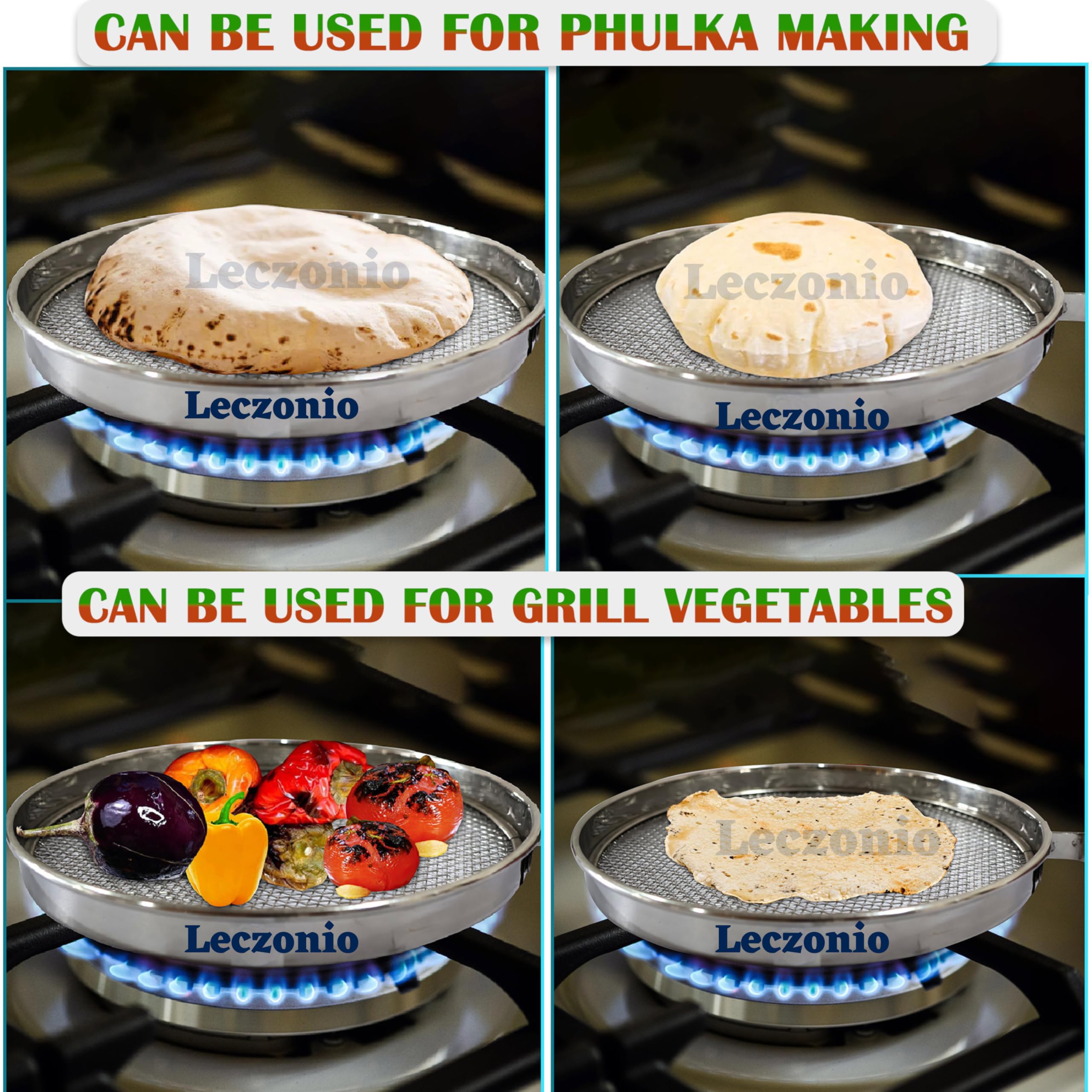 PHULKAGRILL02 - Leczonio Pulka Grill for Gas Stove, Phulka Grill, Roti Jali Steel Mesh Griller - Image 5 thumbnail