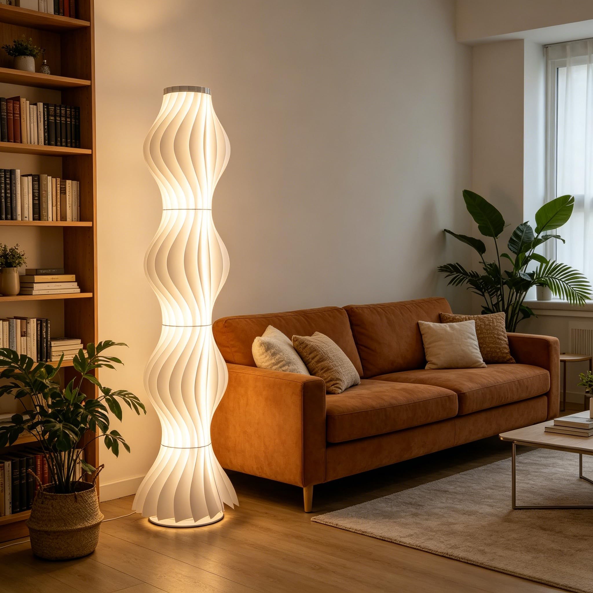 Stehlampe Dimmbar mit Fußschalter: Moderne Stehleuchte Weiß, Abnehmbarer Lampenschirm aus Acryl, 170cm Höhe LED Bodenlampe für Wohnzimmer, Esszimmer und Schlafzimmer