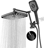 Vista 1 de Cabezal de ducha de lluvia de alta presión con combo de rociador de mano, cabezales de ducha de lluvia de 12 pulgadas con brazo de extensión