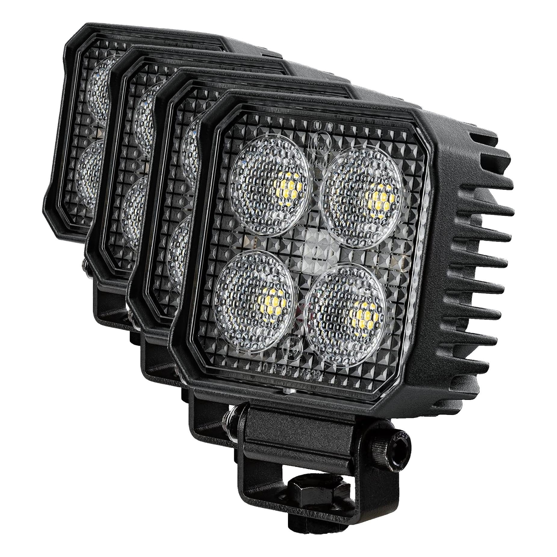 HELLA Valuefit TS1700 LED Arbeitsscheinwerfer 12V - 24V mit Rückfahrlicht 1700 Lumen 24W Rückfahrscheinwerfer für Traktor Auto LKW SUV UTV ATV - Kabellänge: 20cm - 2ZR 357 110-501 (Packung mit 4)