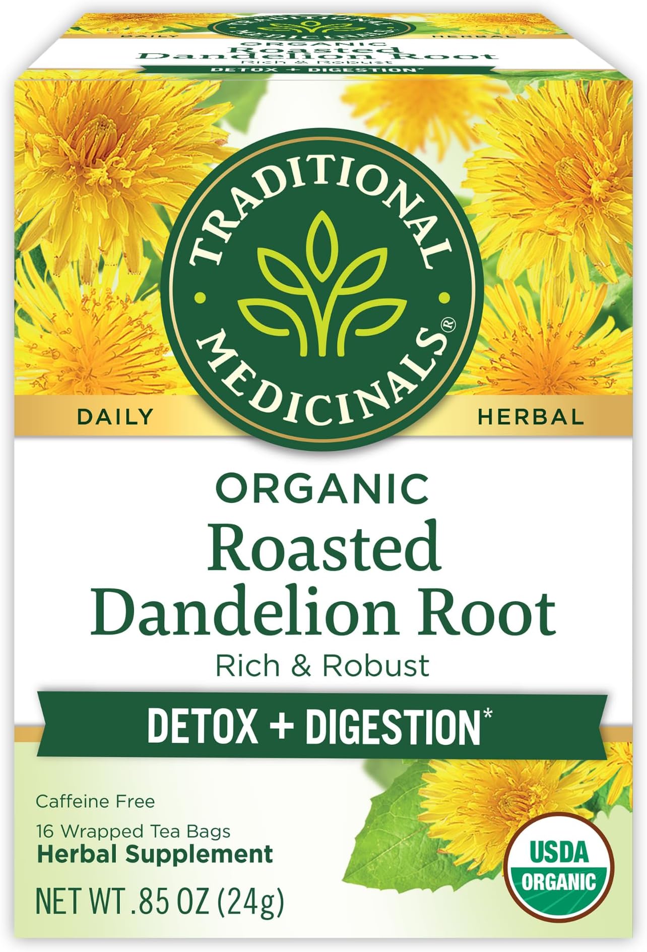 Amazon.com : Traditional Medicinals Tea, Organic Roasted Dandelion Root