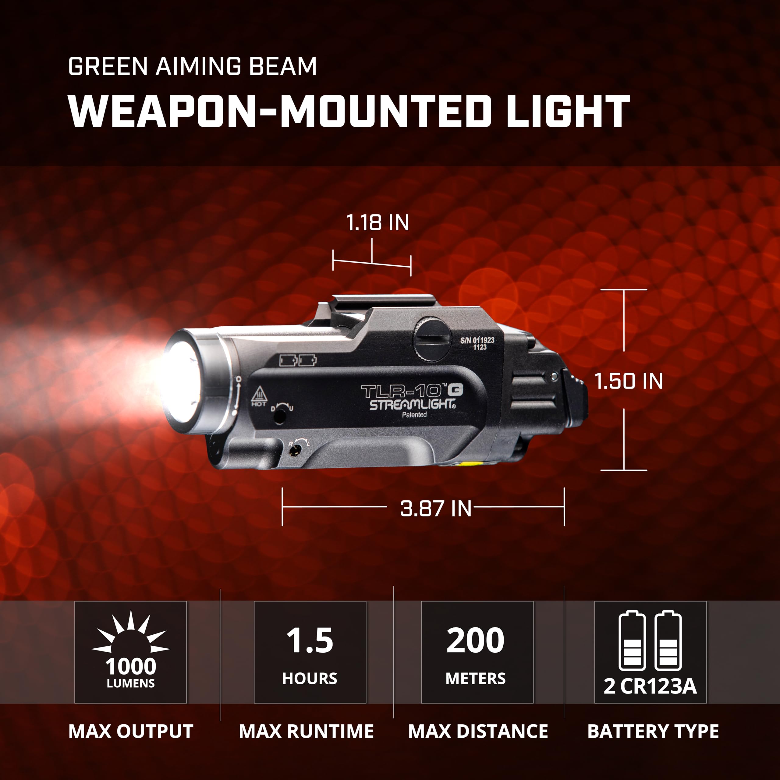 Amazon.com: Streamlight 69473 TLR-10 G Flex 1000-Lumen Rail