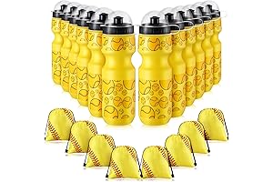 24 Pcs 24 oz Baseball Water Bottle Bulk and Drawstring Bag Set...