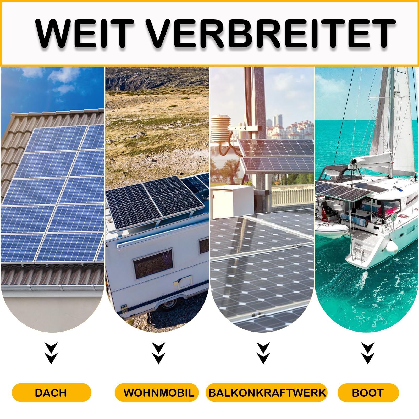 Solarmodul Halterung für 2X Module, PV Halterung Montageset - 12CM Schwarze Schiene + Verstellbare Klemme für 30-35MM Dicke Module, Alu Solarpanel Halterung Flachdach Trapezblech Blechdach