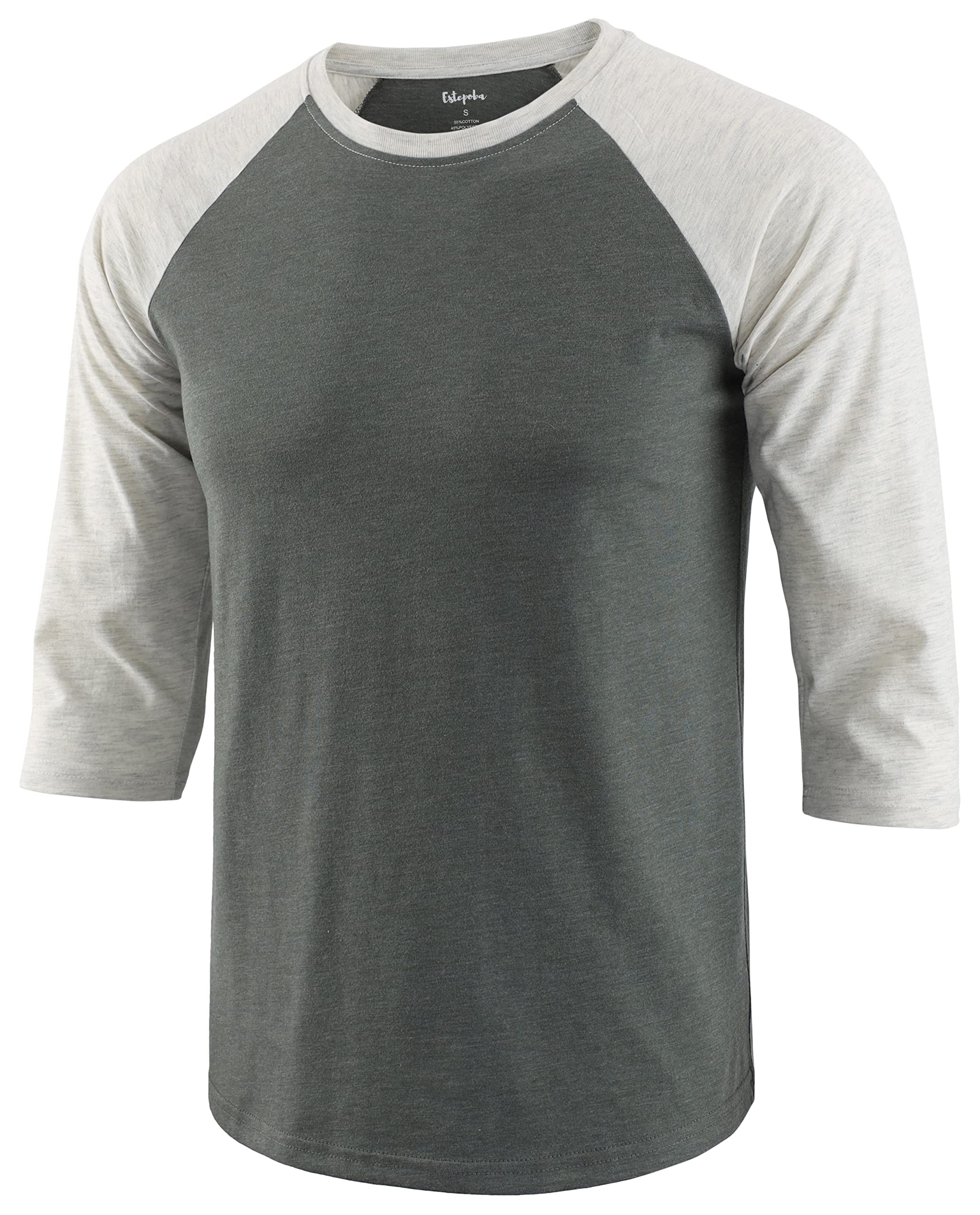 EstepobaMen's Classic Slim Athletic Fit 3/4 Sleeve Active Running Hiking Baseball Tee Shirts