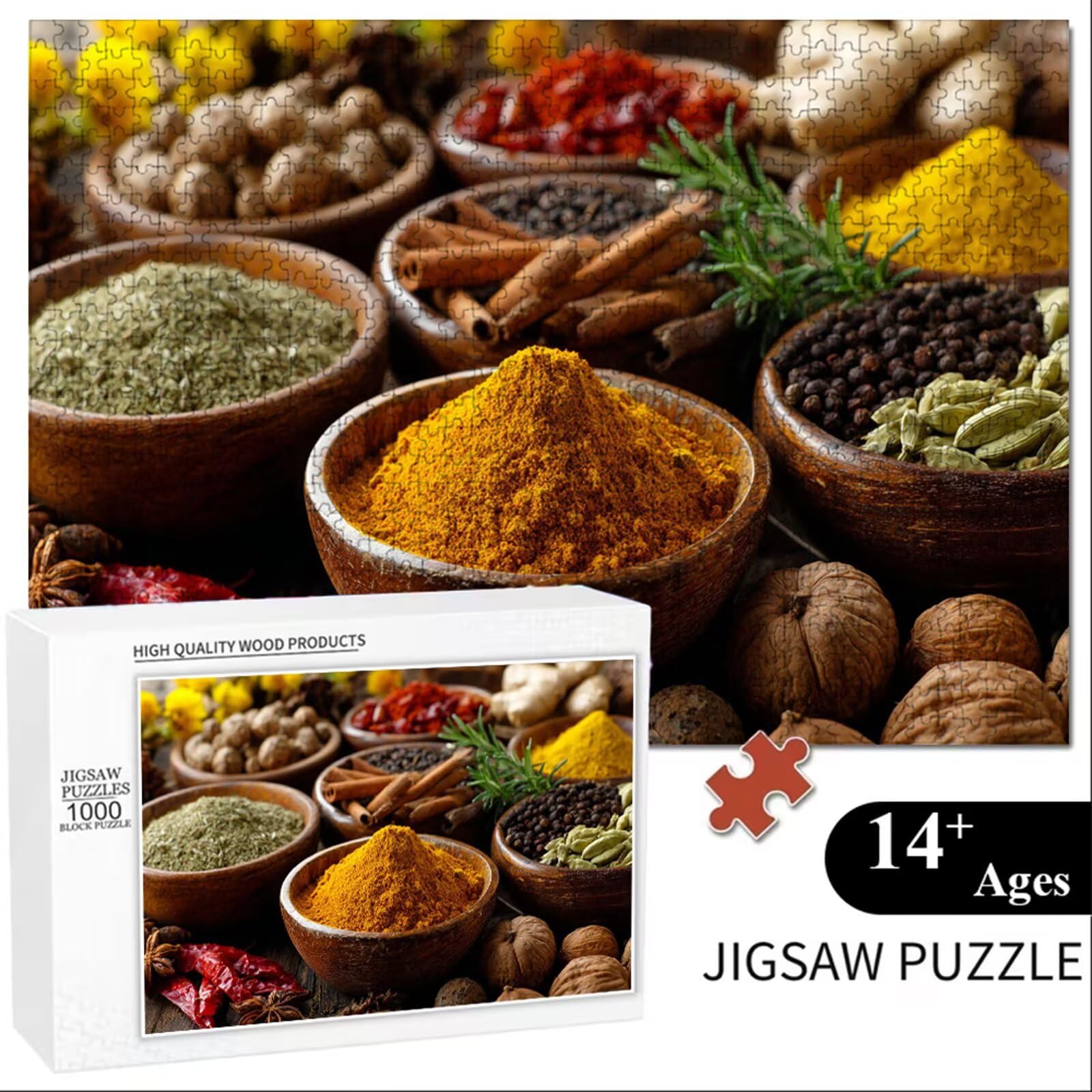 Puzzle 1200 Piezas Adultos Cocina & Vistoso, Rompecabezas con Letras Traseras y Póster, Pasatiempo Antiestrés, Decoración de Pared, Regalo Decorar Mujer Hombre 75 x 50 cm (14 Años +) P3#515