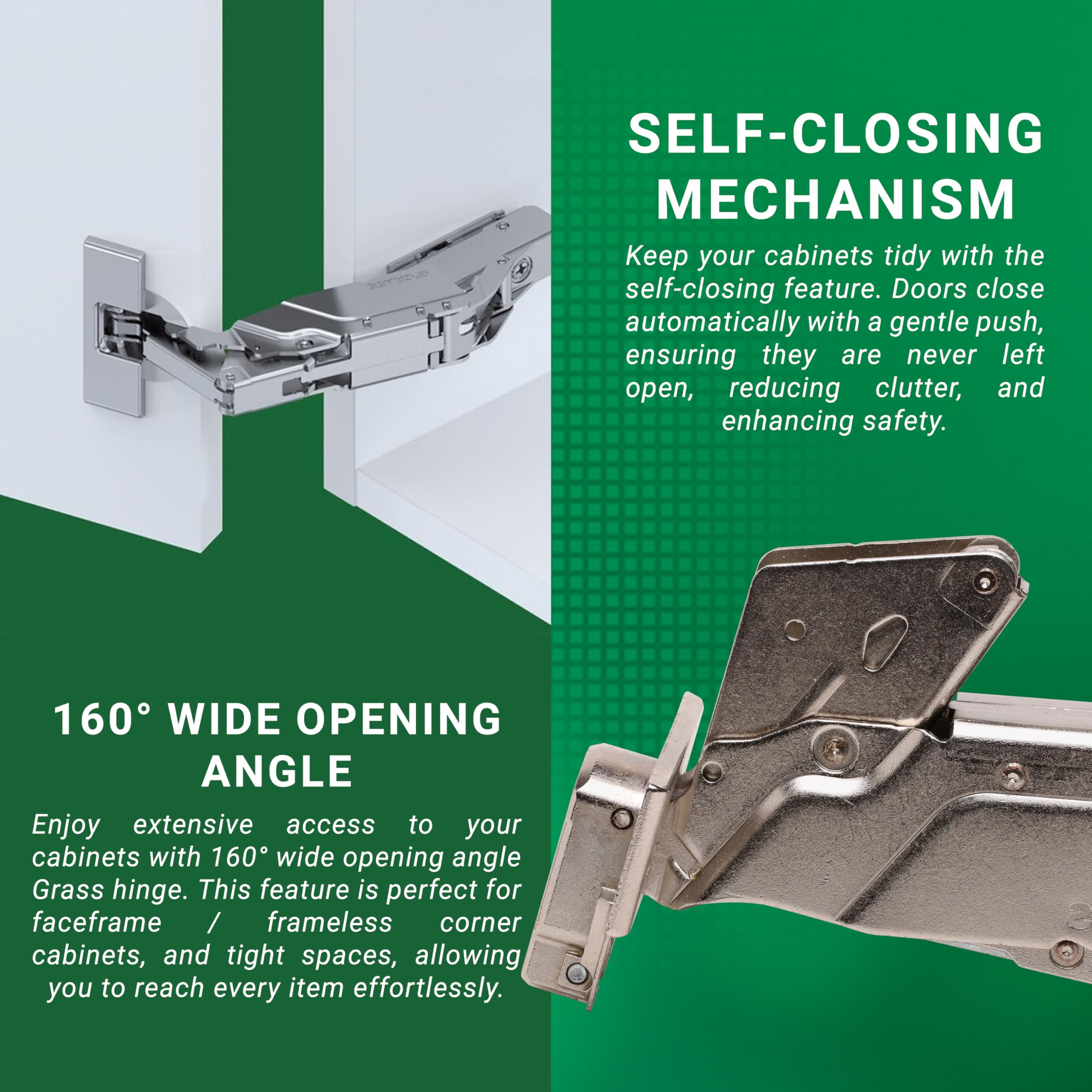 Grass Tiomos 160 Degree Opening Full Overlay Self Closing Hinge 