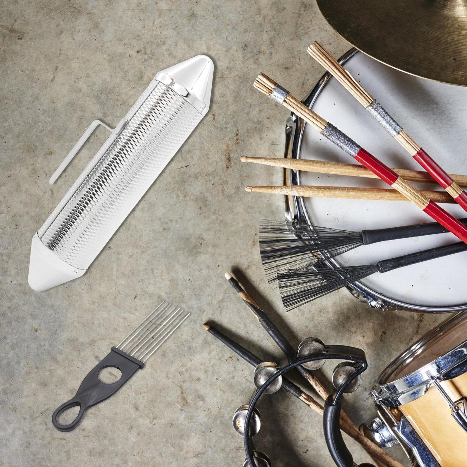 Percussion Guiro Musical Instruments Metal Guiro Shaker With Scraper Band Accompaniment Guiro Musical Training Tool