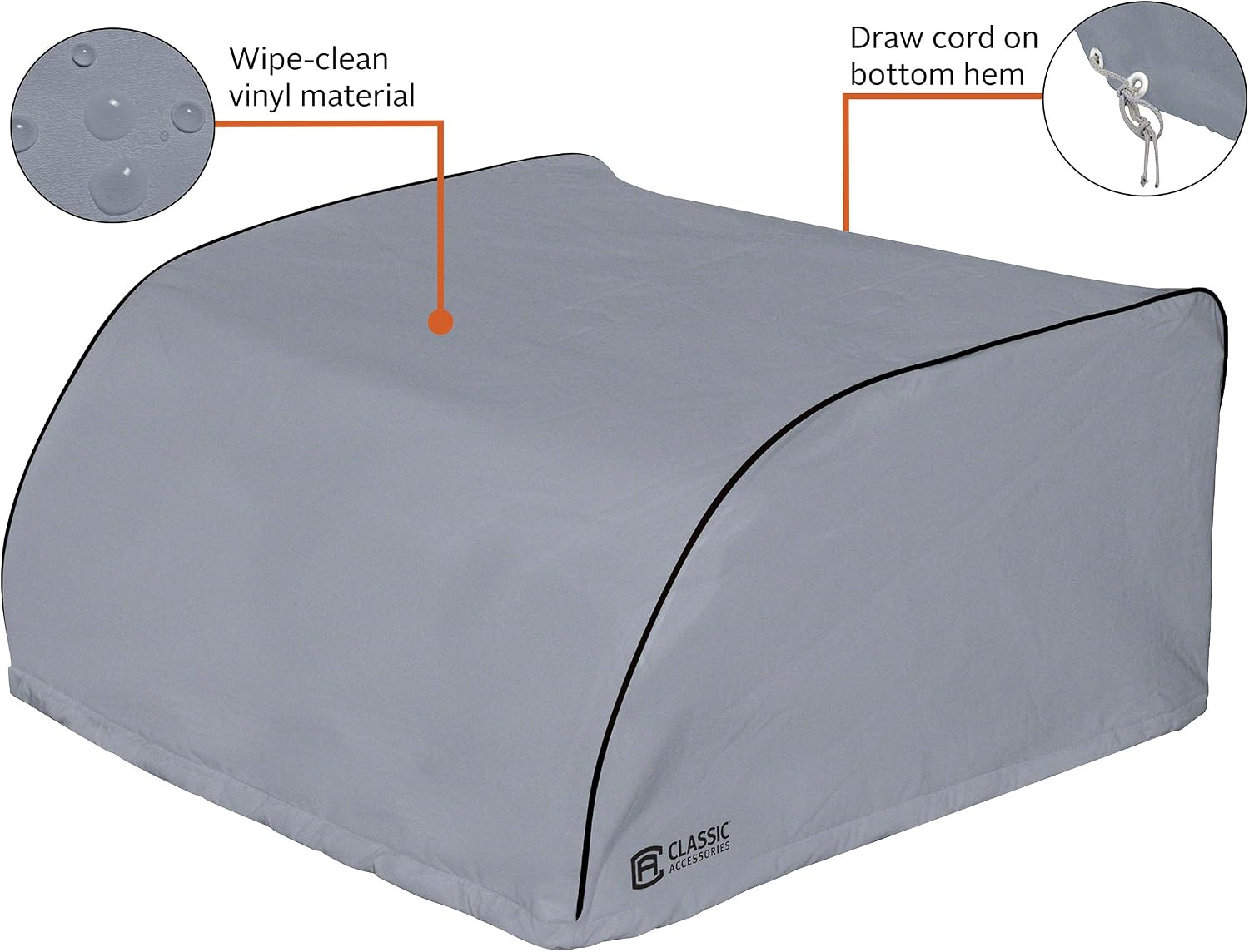Classic Accessories Over Drive RV Air Conditioner Cover, Compatible with Dometic Brisk II, Grey