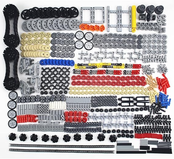 1533 PCS Technical Parts Building Block Accessories Vehicles Gears Cross Axles Wheels Connector Pieces Set Chain Link Pin Joint Shock Absorber MOC Toys