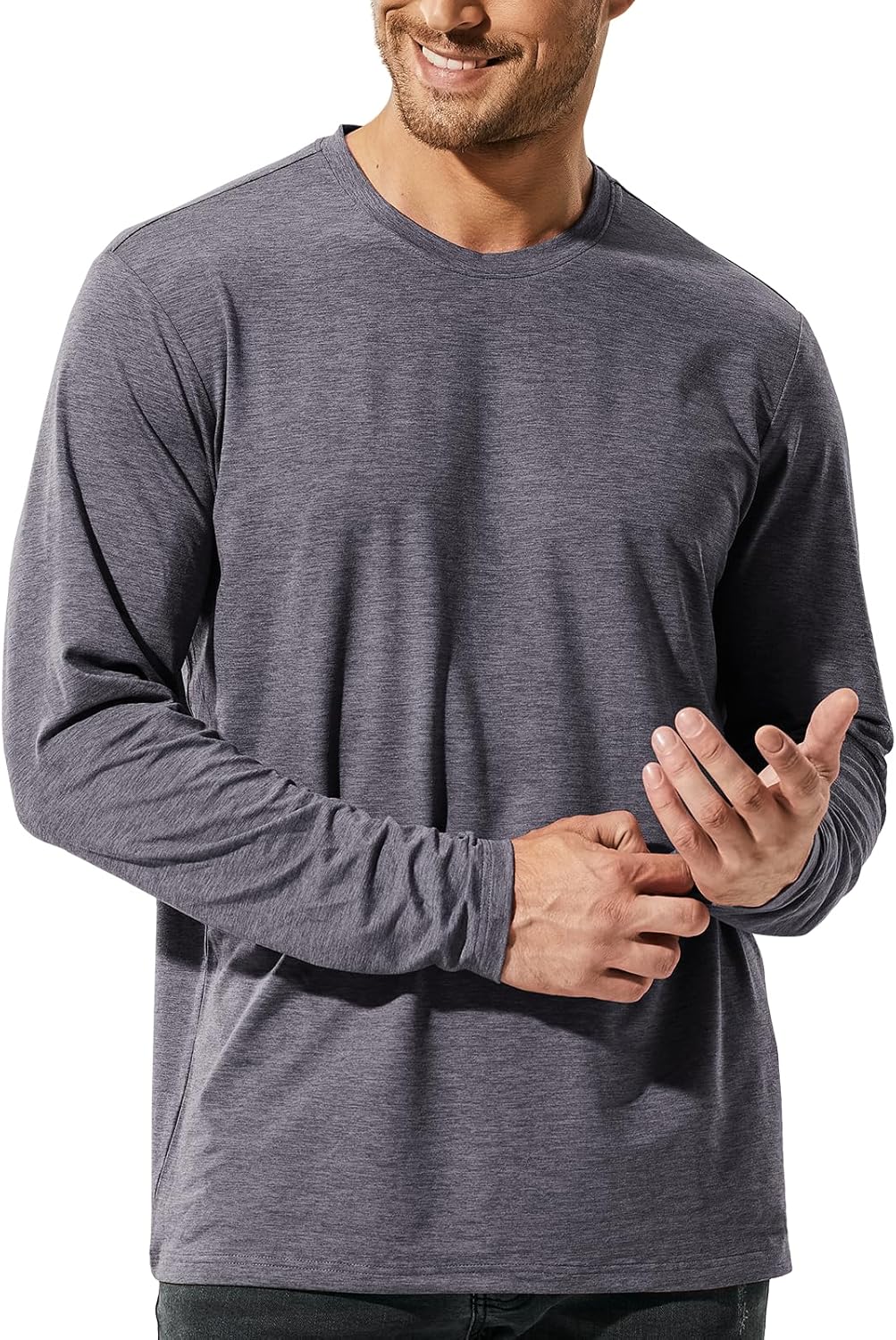 MIER X-Sofort Men's Long Sleeve T-Shirts Lightweight Super Soft Athletic Crew Neck Tees for Running Lounging Casual Workout